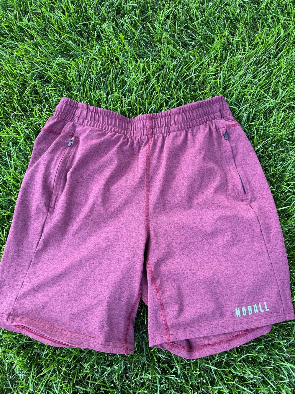 NOBULL Men's Athletic Shorts in Heathered Burgundy